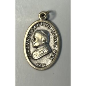Vintage Pendant Medal Pope Saint‎ John Paul II & Benedict XVI Christian Religion
